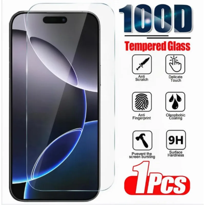 Protecteur d'écran, 1 pièce, Film trempé pour Iphone XR X Xs Max 7 8 6S Plus, 17 Pro Max 16 Pro 15 14 Plus 13 Mini 12 11
