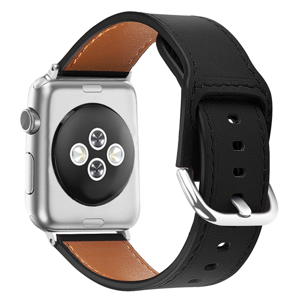 

Leather Strap correa Compatible for Apple Watch 4 5 Band 40mm 42mm pulseira for Iwatch Bands 38 44 mm Bracelet correas series 3