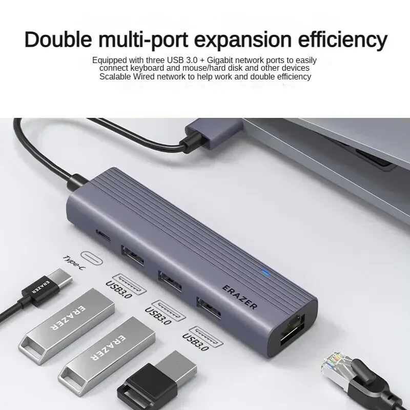 Lenovo ERAZER USB3.0 Spliter Expansion Dock Gigabit Network Port Laptops Cable Adapter RJ45 Interface Converter Usb Adapter