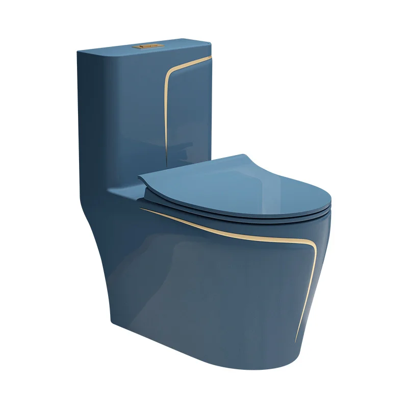 Ceramic Gold Thread Black Toilet Toilet Double Flush Modern Toilet with Sink Color Toilet