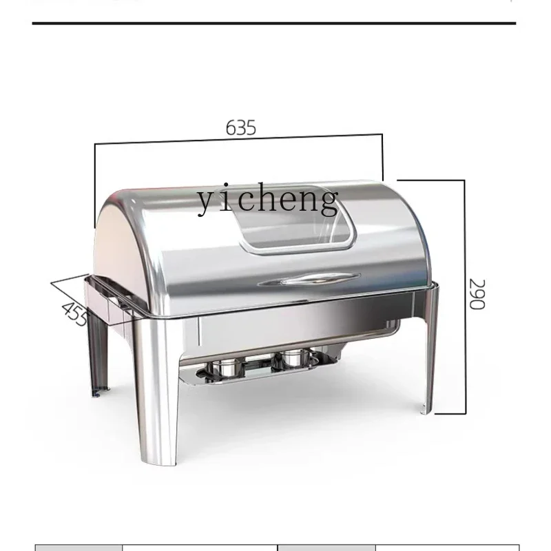 

ZK Buffet Stove Flap Square Buffy Stove Breakfast Stainless Steel Insulation Stove Pot Tableware Equipment