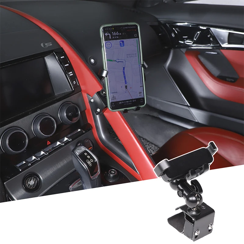 

For Jaguar F-TYPE 2013-2024 Car Center Console Handle Mobile Phone Holder GPS Navigation Bracket Wireless Charging Accessories