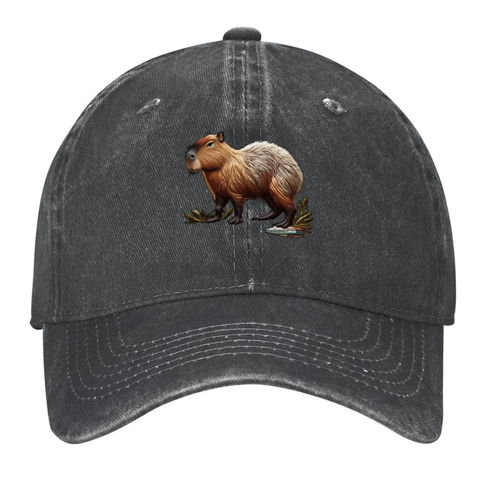

Embroidered Capybara Baseball Cap fishing caps man fishing hat Mountaineering Bobble Hat For Women Men's