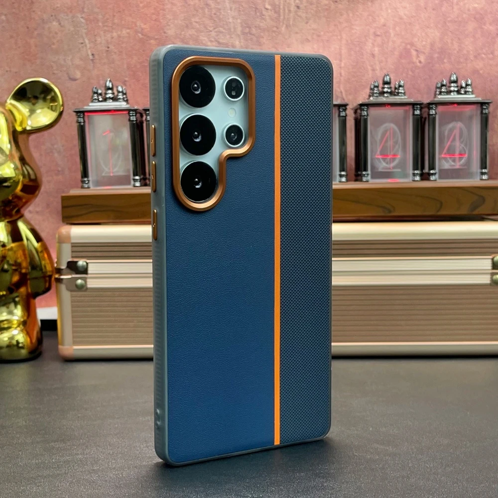 Capa Magnética de Couro de Luxo para Magsafe Samsung Galaxy S25 S26 S24 S23 Ultra Plus com Carregamento Sem Fio e Proteção de Lente em Liga Antichoque