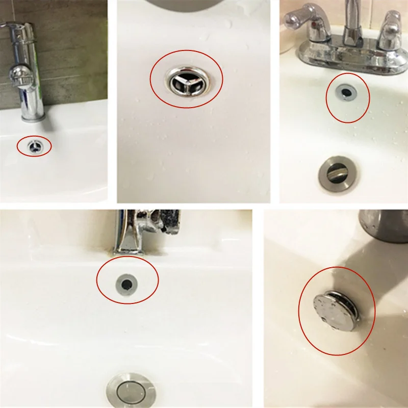 2Pcs Ceramic Basin Spilled Water Ring Overflow Spare Cover Chrome Trim Bathroom Supplies Sink Round Overflow Accessories