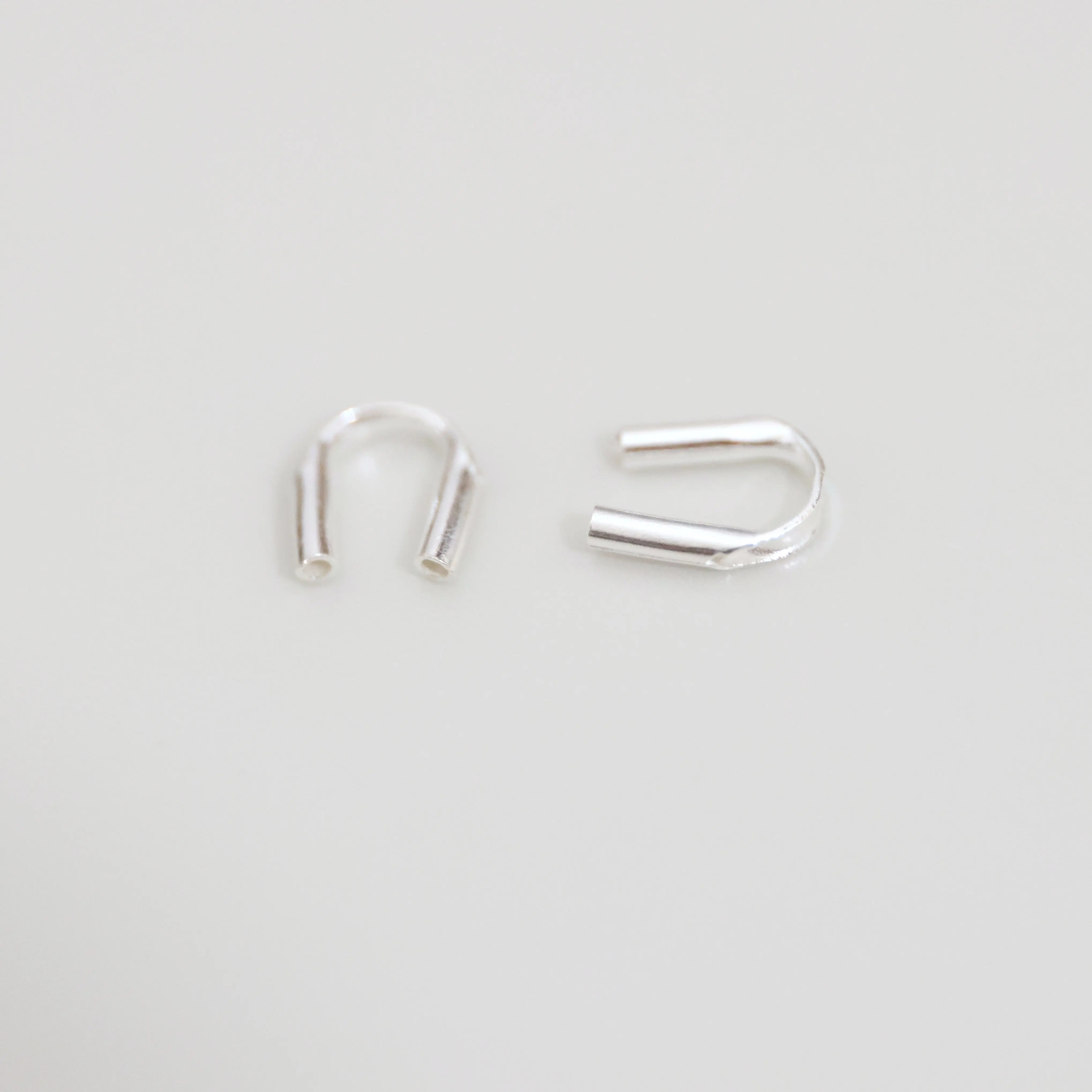 4pcs 100% Solid 925 Sterling Silver Wrapped Cord Hooks Connectors for DIY Fine Jewelry Finding JQ0066