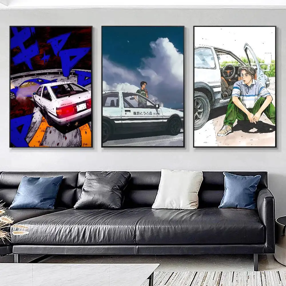 Japanese Anime I-Initial D Manga Posters HD Print Vintage Wall Art Decor for Home Study Room