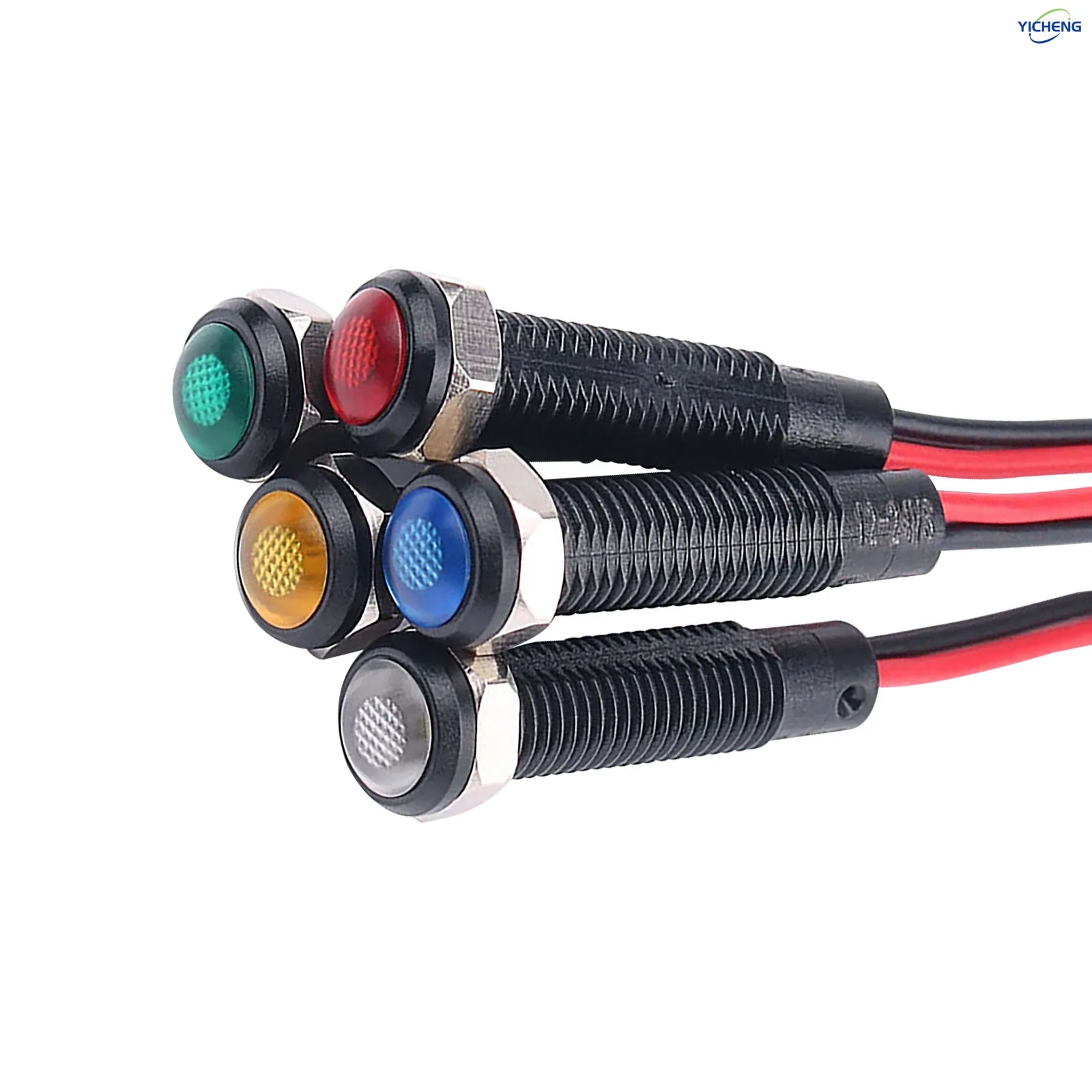 10Pcs 6mm~22mm  Energy Saving  plastics wired waterproof indicator lights 3V-220V LED working power signal indicator lights