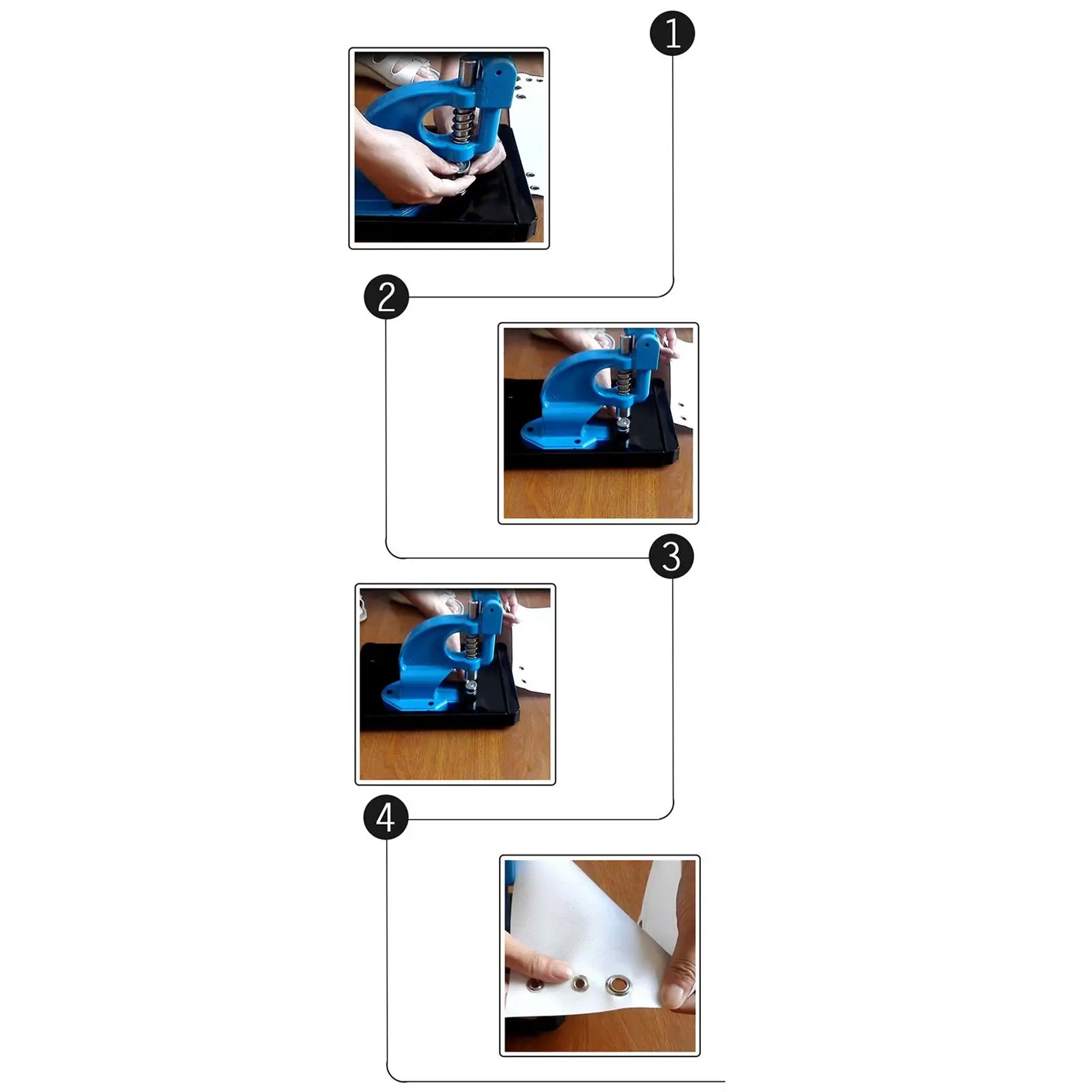 

Hand Press Grommet Machine Portable Comfortable Sturdy Punch Tool Adjustable Easy to Use for Shoes Banners, Curtains, Signs