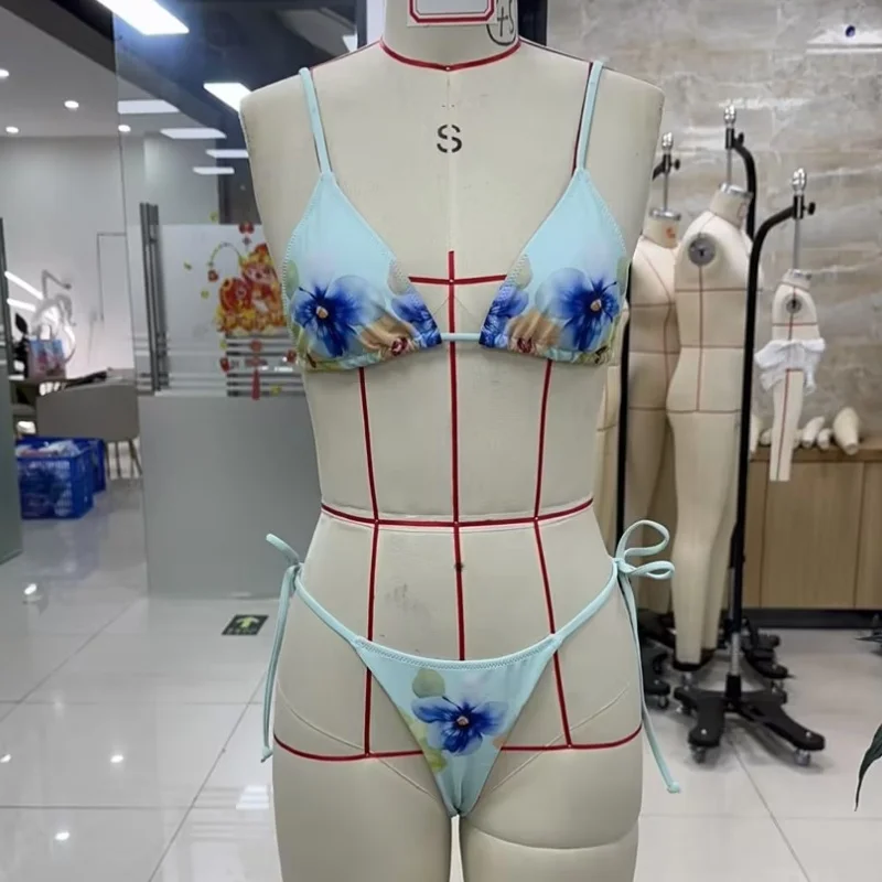 Yiiciovy Sexy Push-Up Badeanzug Bikini Set Blume Drucken Frauen Bademode Bandage Weiblichen Badeanzug Schwimmen Anzug
