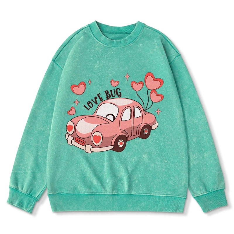 

Love Bug Car Women Hoody Harajuku Oversize Sweatshirt Fashion Comfy Leisure Washed Hoodies Vintage Autumn Female Top New Product