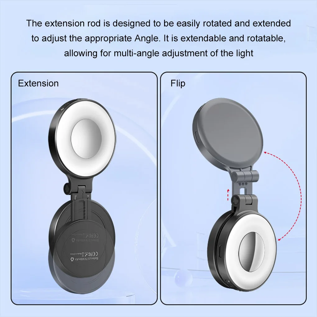 Заполняющий свет мобильного телефона с регулируемой яркостью для магнитных мобильных телефонов 450 мАч для фотографий Vlog Liveestream