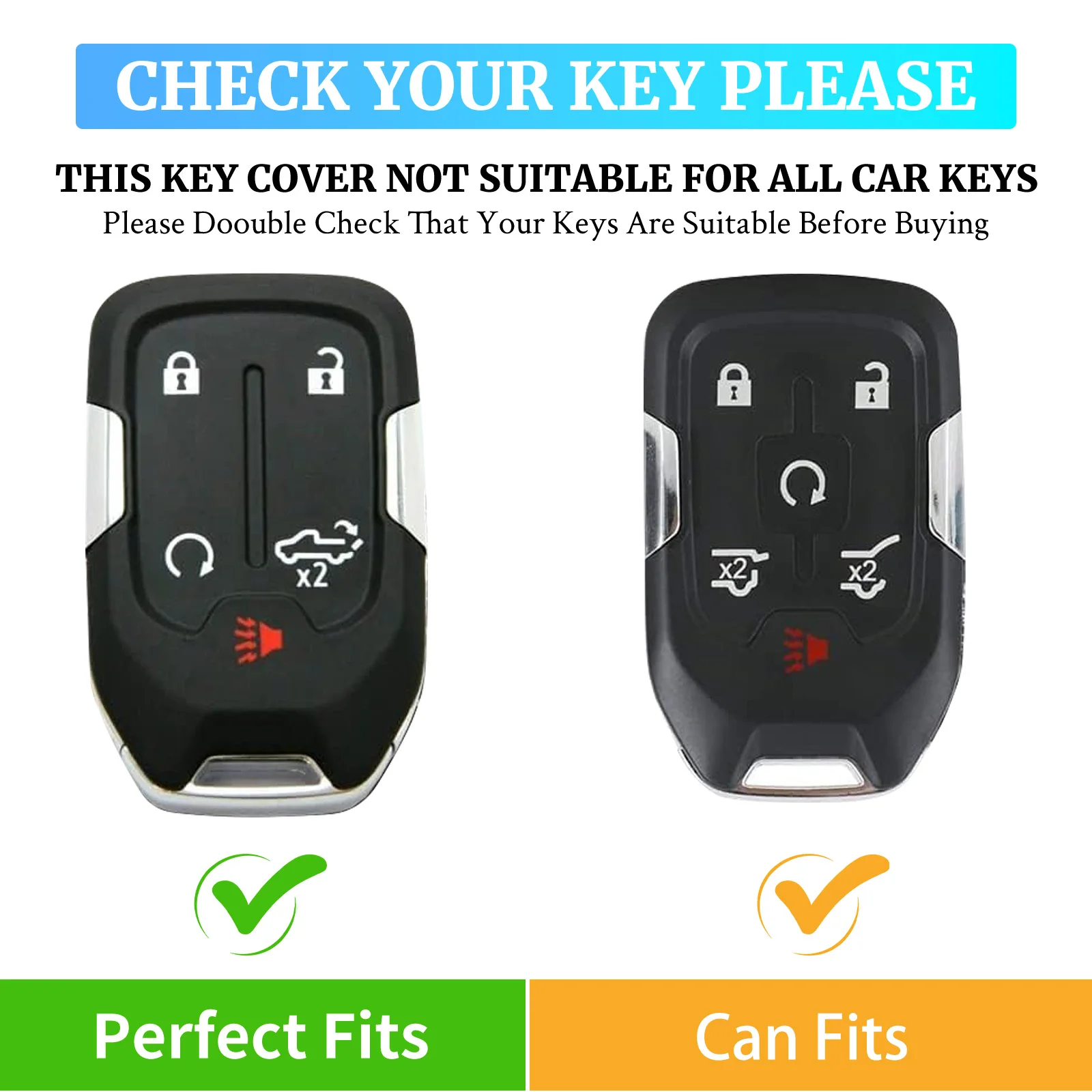 Gradient Car Remote Key Fob Shell Case Cover Fit for GMC Sierra Chevrolet Silverado 1500 2500 3500HD Chevy Keyless view 5