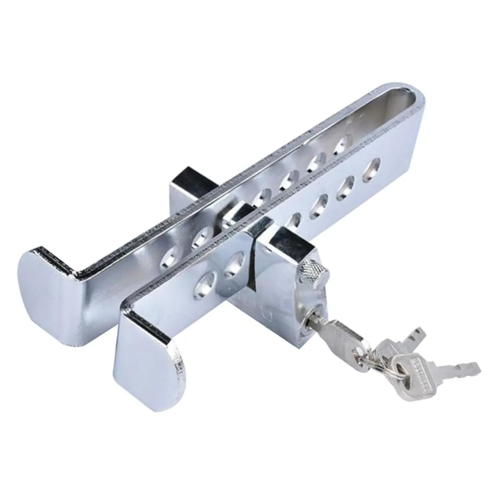 Universal Vehicle Stainless Steel Clutch Lock with Adjustable Seven Holes for Car Brake and Accelerator Pedal
