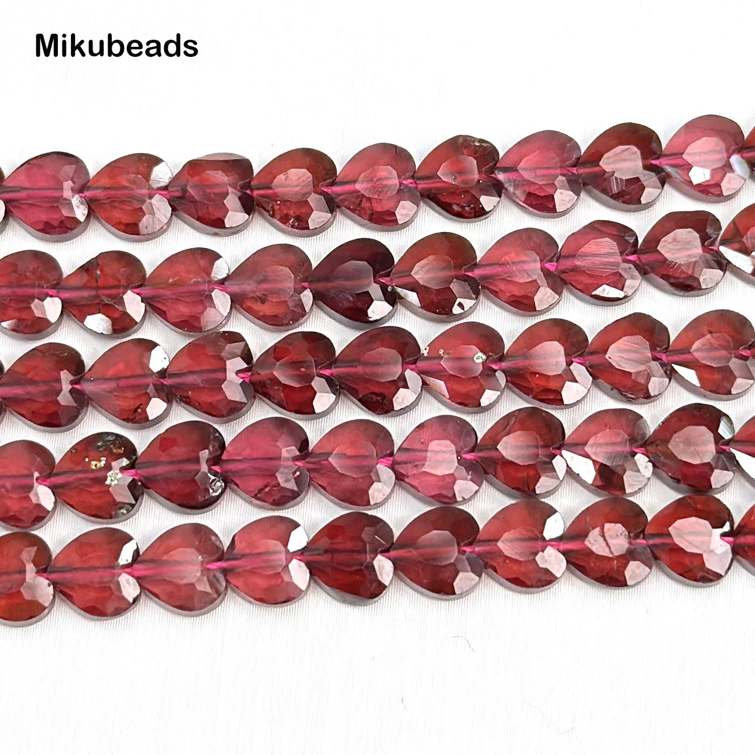 Natural AAA Brazil Red Garnet 2.5*5mm Faceted Heart Shape Beads Shinny Stone For Jewelry Making DIY Bracelet Necklace Strand