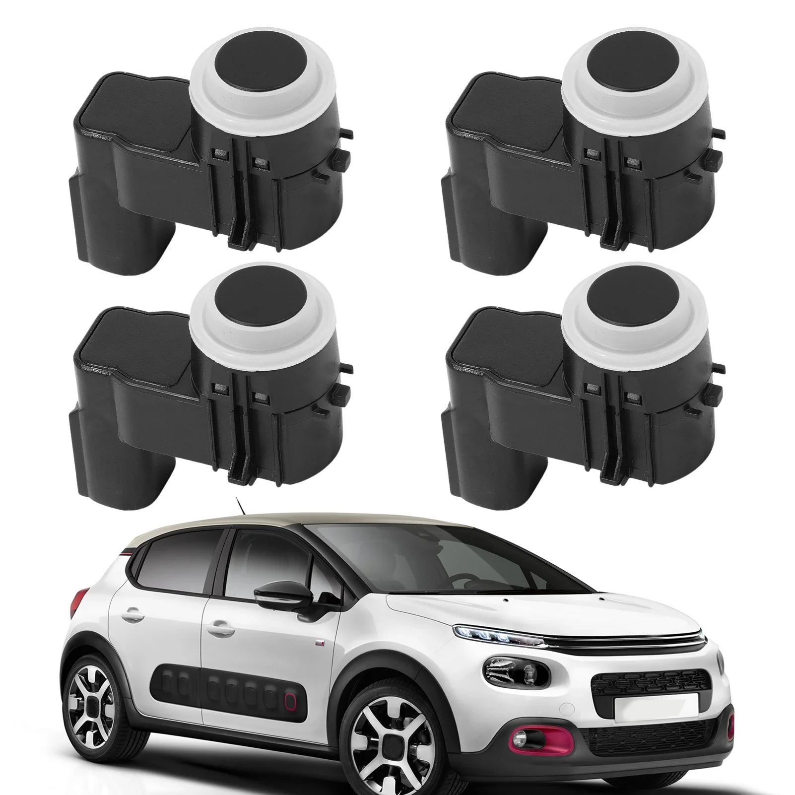 

4PCS Front and Rear PDC Reverse Parking Assist Sensor 9677783277 for Citroen C3 DS3 for Peugeot 3008 5008 9677782977