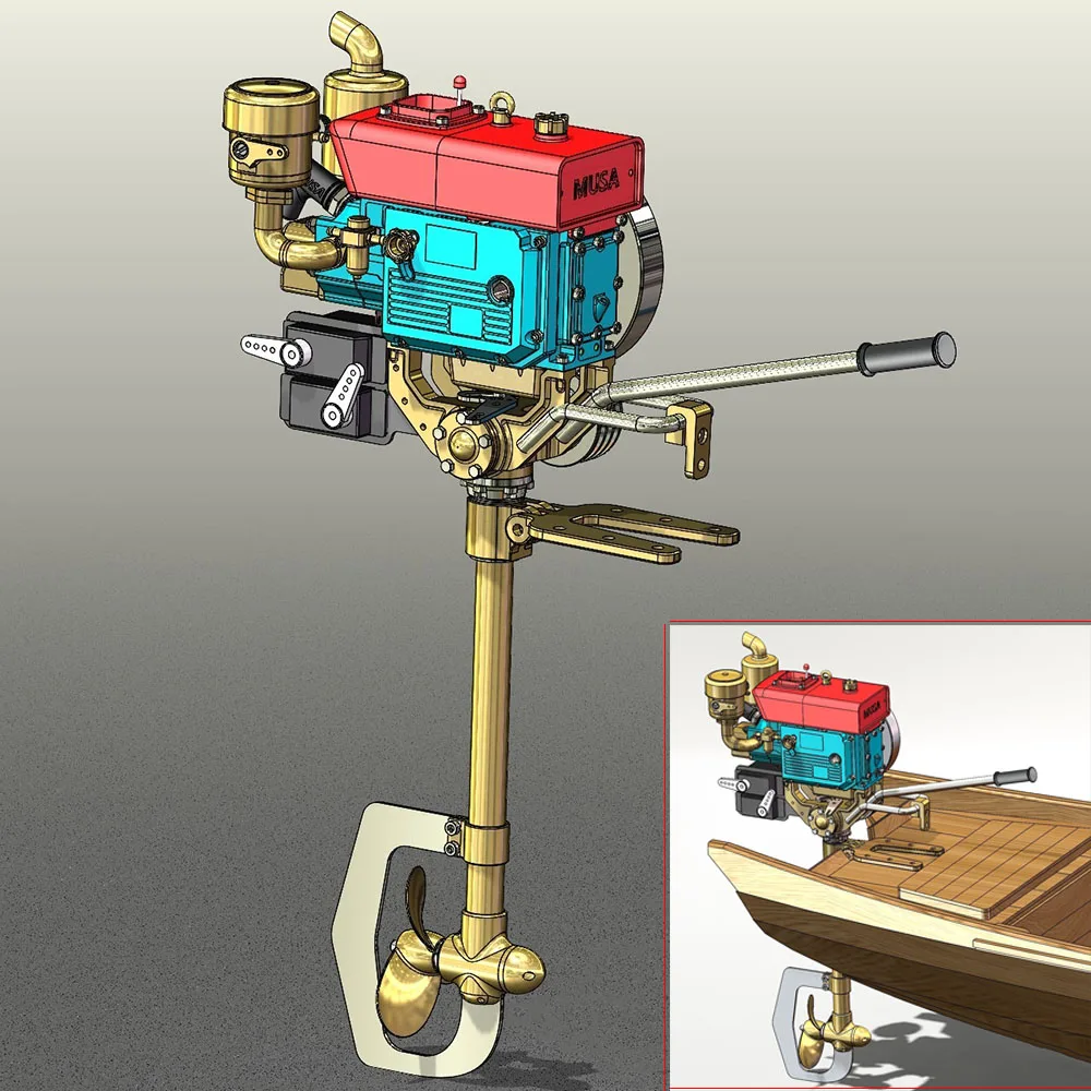 

Metal Diesel Engine Model Boat Outboard Machine Is Suitable for 1.1M Small Fishing Boat Model Thrusters Experimental Toys