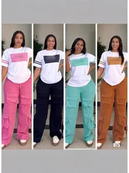 Dashiki-conjunto africano de manga larga con cuentas y lentejuelas para mujer, pantalones elásticos Bazin holgados, estilo Rock, traje famoso, 2023