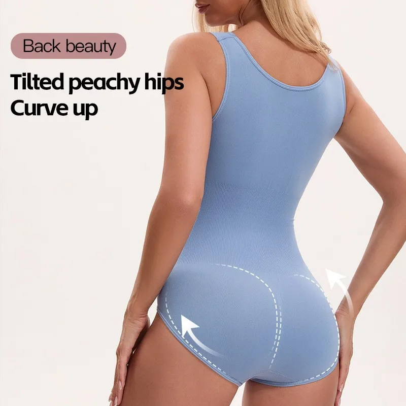 Front Hook Bodysuit Shapewear for Women, Tummy Control & Butt Lifting Full Body Shaper, Plus Size Slimming Suit