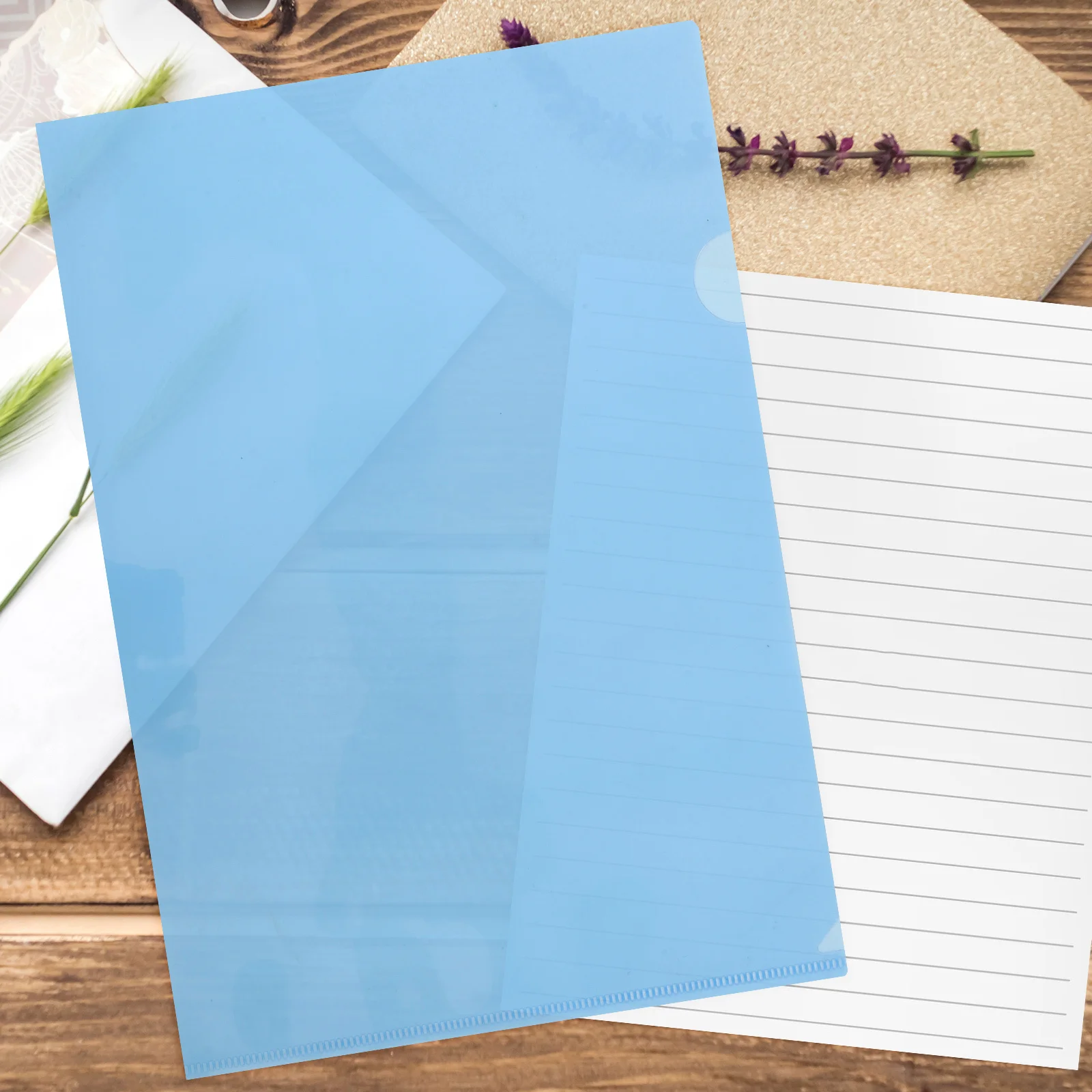 

36pcs Folder Set Clear Plastic Document Folders For Letter Size Paper Office School L Type File Organizer Pockets Binder Covers