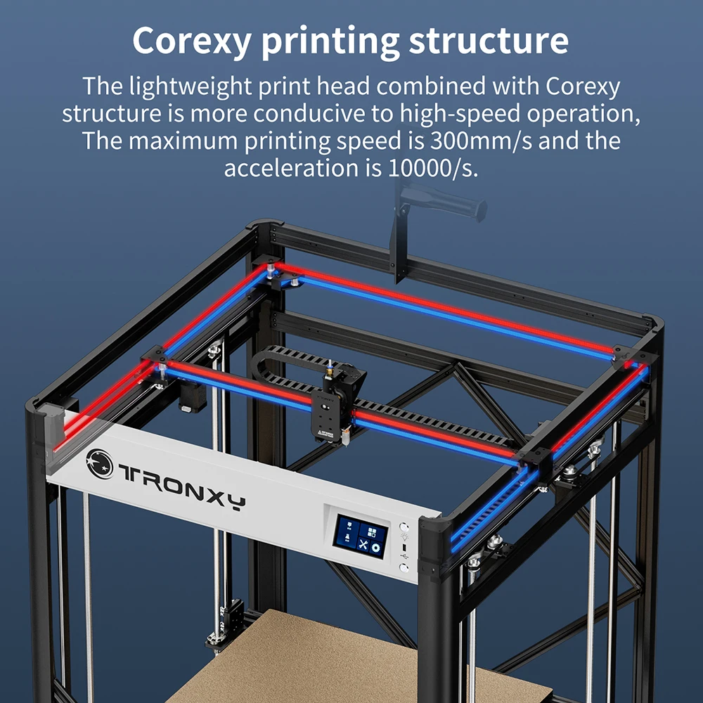 New Tronxy VEHO-600 PRO V2 Large Printing Szie 600*600mm 3D Printer Extrusion Profile Frame Structure Dual-axis Guide Railway