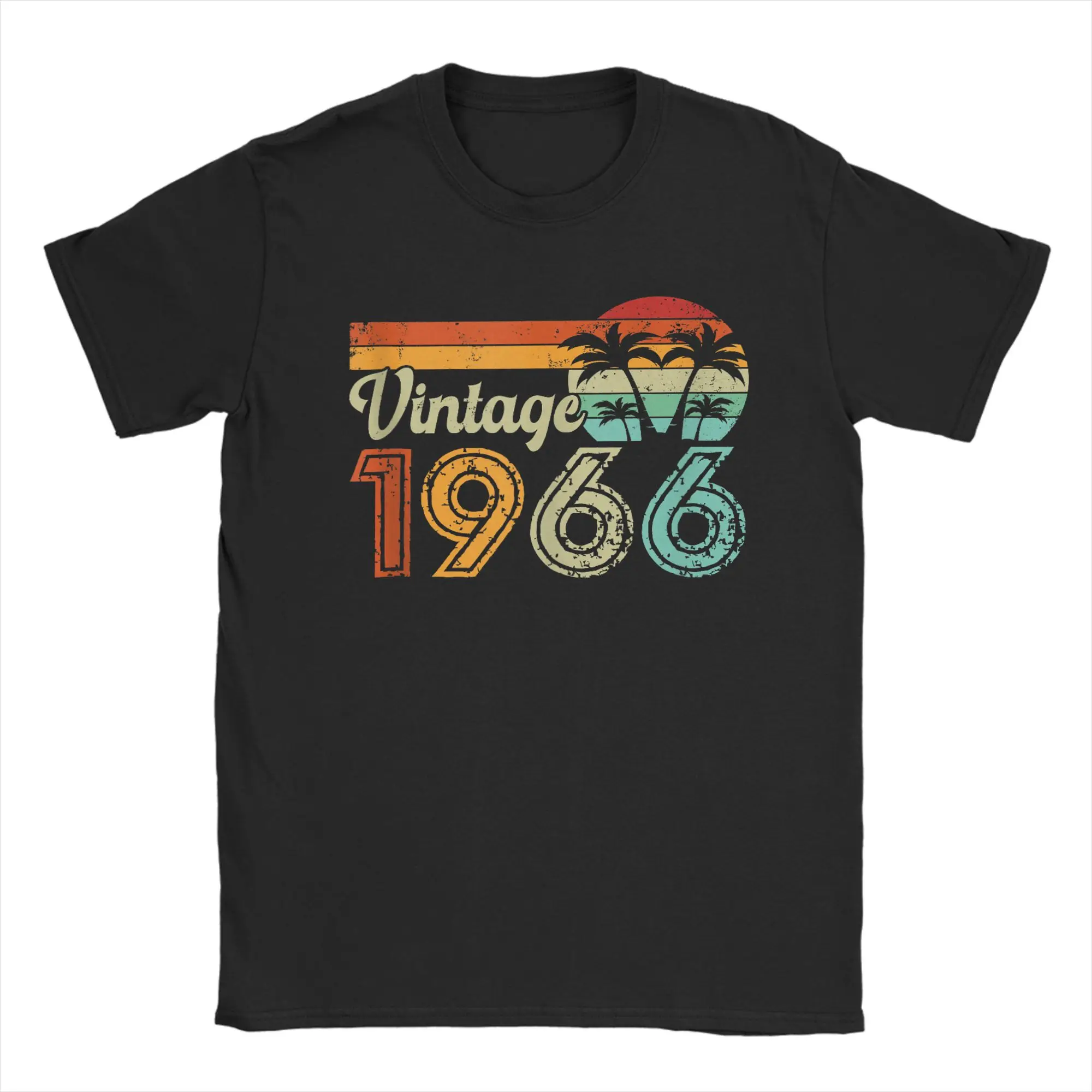 

Vintage Vintage 1966 Made in 1966 Retro 60th Birthday Gift T-Shirt Men Cotton T Shirt Short Sleeve Tee Shirt Gift Idea Clothes
