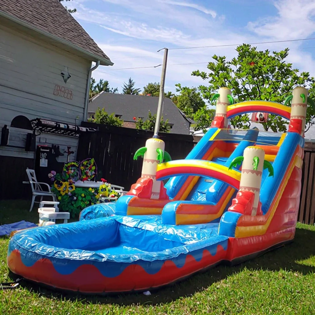 Hot Selling Kids Inflatable Bounce Castle Slide Pool Combination Bouncy House Blower Home Use Playground PVC Eco-Friendly