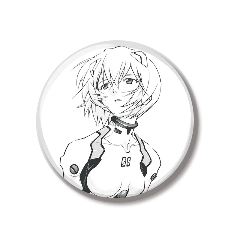 44MM Rei Asuka Anime Pin Soft Button Pin Jewelry Creative Badge Cartoon Brooch Lapel Pin Canvas Bag Backpack Decoration