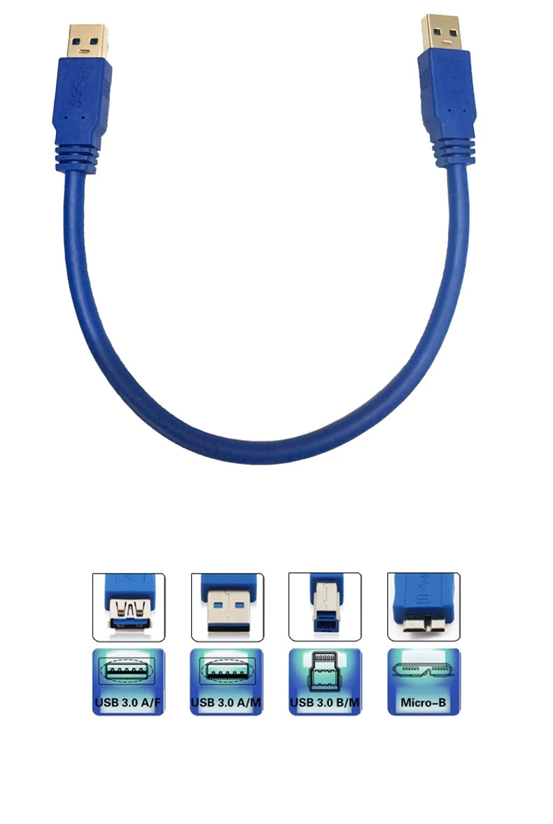 USB 3.0 A typ z męskiego na męskie przedłużacz USB przewód AM do AM 30cm 50cm 1m 1.5m 3m 5m 5Gbps obsługuje USB 3.0 transmisja danych