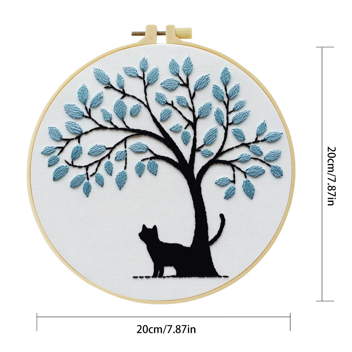 1 Stück 20X20CM/15X15CM 7,87/6,3 Zoll Stickerei-Starter-Kit DIY-Set Heimdekoration, Bäume, Stickerei-Set – Detail 5