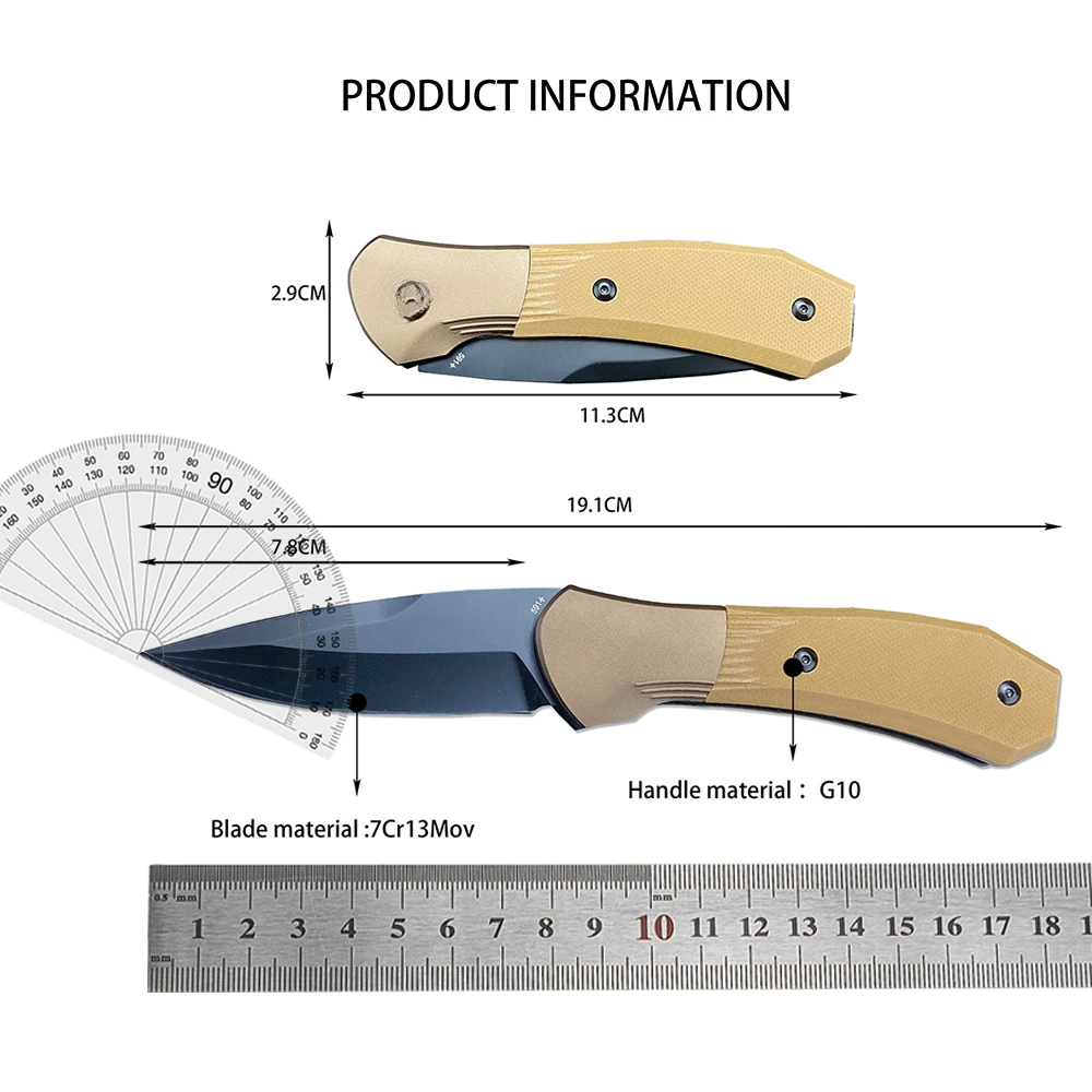 Coltello tascabile da esterno con lama S35VN - BK 591, per autodifesa, escursionismo, sopravvivenza nella natura selvaggia, coltello pieghevole da campeggio ad alta durezza