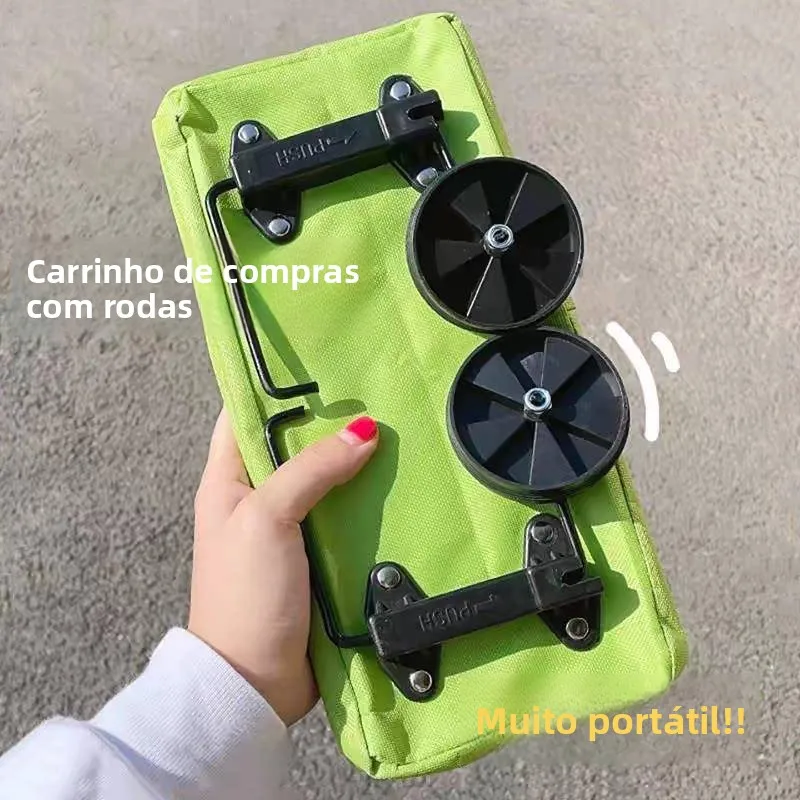ポータブル折りたたみ式ショッピングカート-女性用-大容量-野菜買い付け用-手押し車-ホイール付きスタッキングカート-家庭必需品