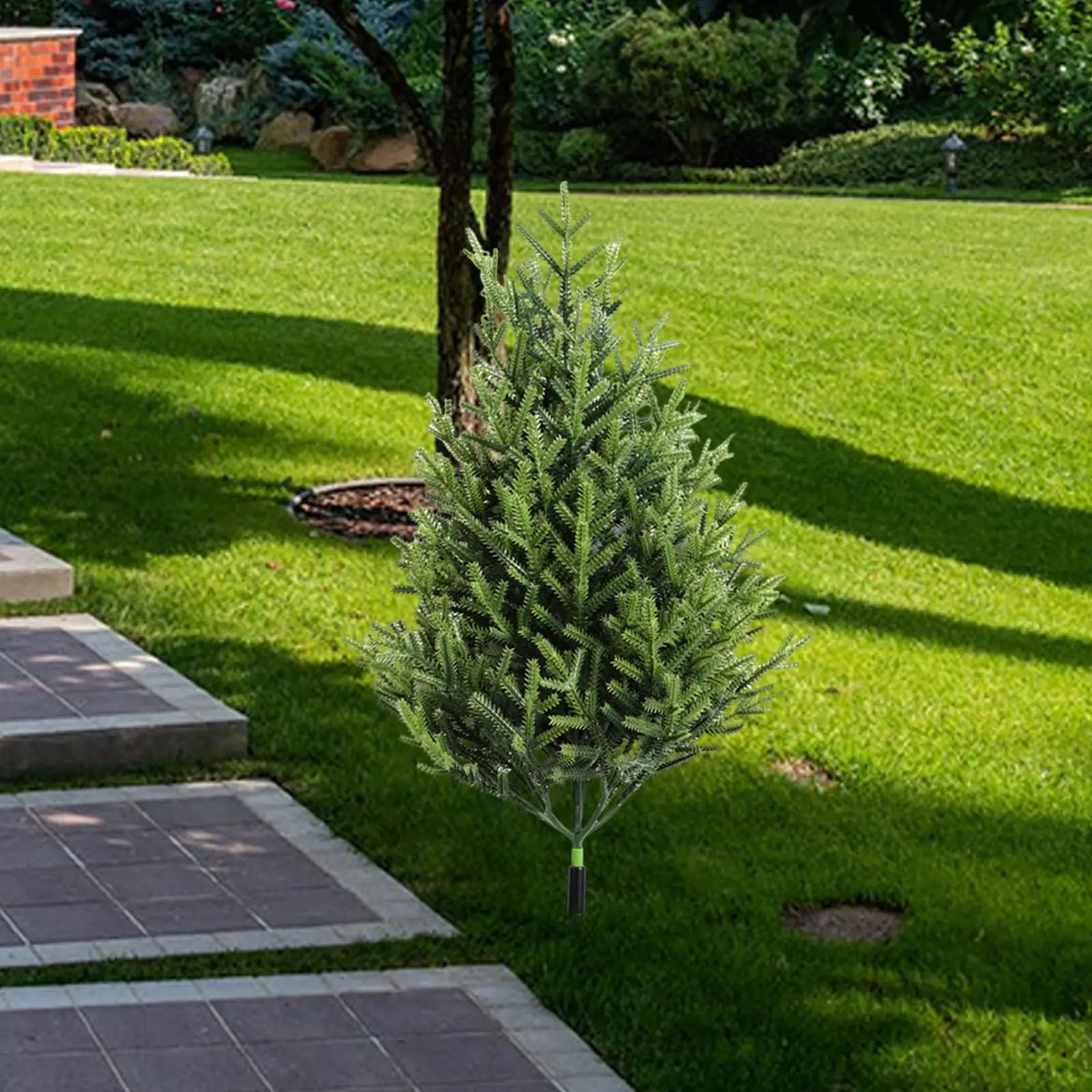 Realistic Artificial Tree with Ground Stake Bushes Plants Greenery Shrubs for Outdoor Yard Front Porch Decorative Landscape