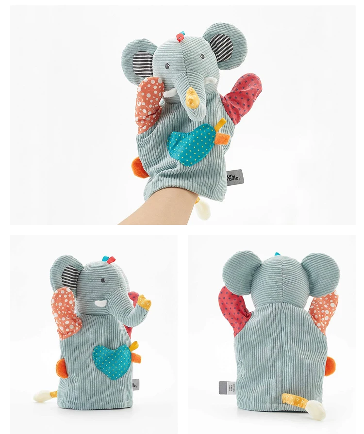 Simpatico cartone animato elefante Hippos giraffato unicorno animale mano dito burattino bambola peluche giocattoli educativi per bambini peluche