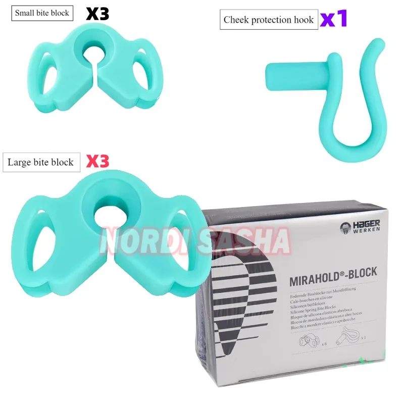 

1 коробка, стоматологические MIRAHOLD-блоки, эластичные блоки для укуса, 3D открывалки для рта, 3 больших и 3 маленьких стоматологических набора, поддержка молярных прикусов