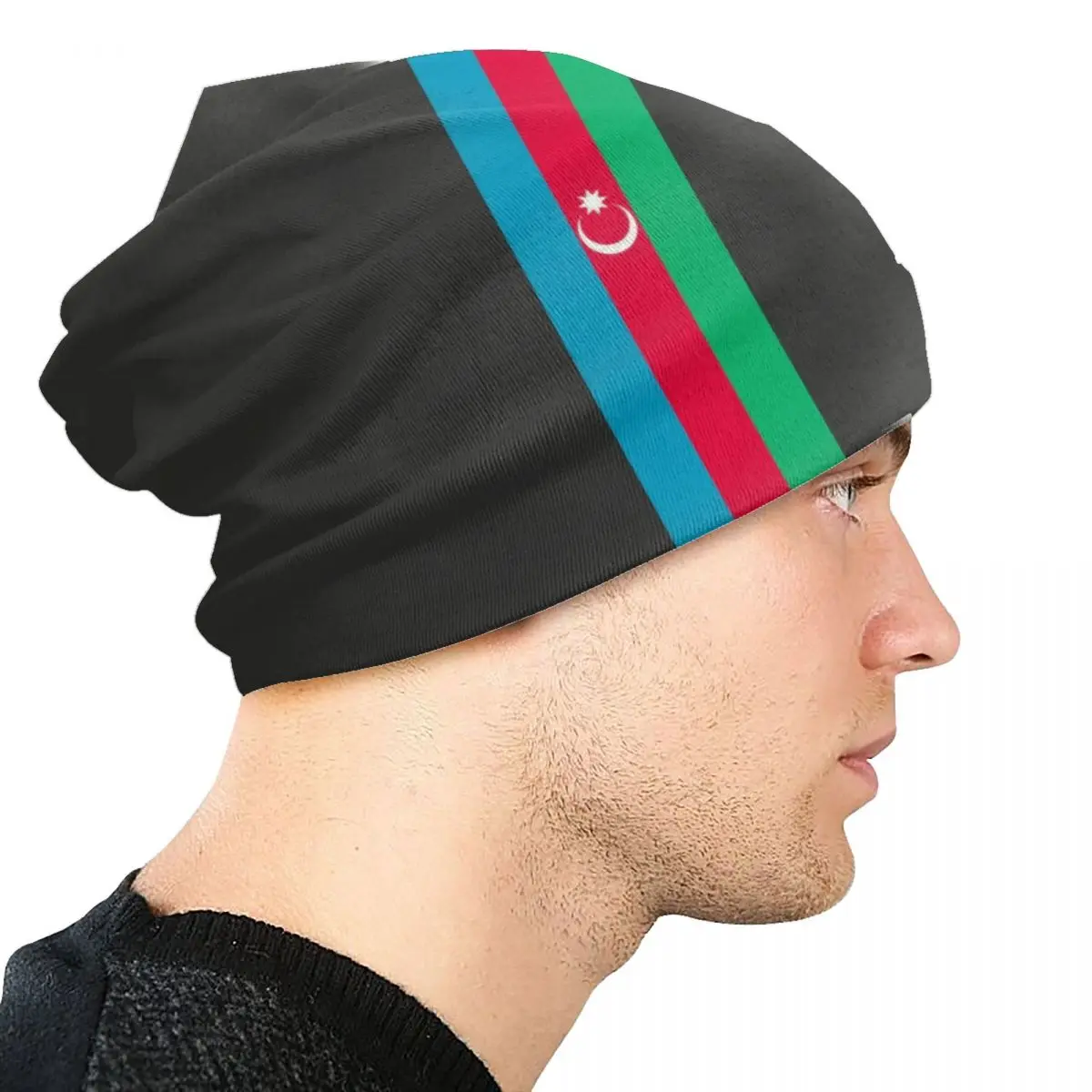 Azerbejdżan Stripe Flag czapka czapka Unisex Winter Warm Bonnet Homme czapka z dzianiny narty terenowe Skullies czapki czapki dla mężczyzn kobiet