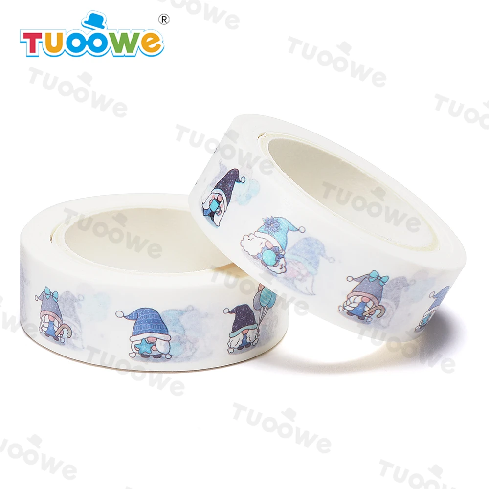 NEW 1PC1PC 15mm x 10m Draw Vector Banner Snow Gnome Winter Cartoon Washi Tape Scrapbook Masking Adhesive Washi Tape Stationery