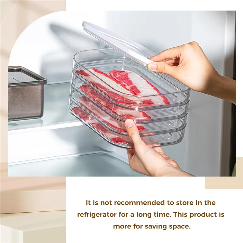 B59B-For Fridge Storage Container For Meat- 4-Layer& 2-Layer Stackable Lunch Design With Lid For Cold Cuts