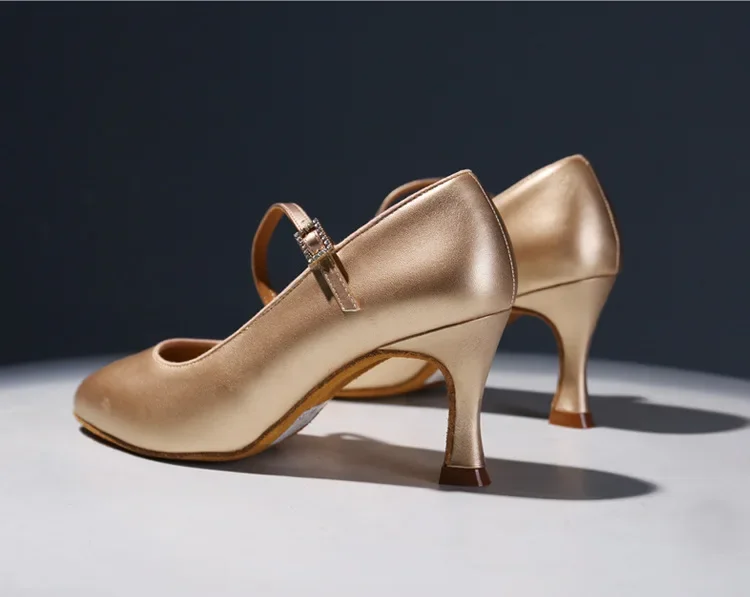Professionelle moderne Tanzschuhe für Damen aus Leder, Tanzschuhe mit Wildledersohle und hohem Absatz für den Ballsaal, für Indoor-Training und Auftritte. – Detail 14