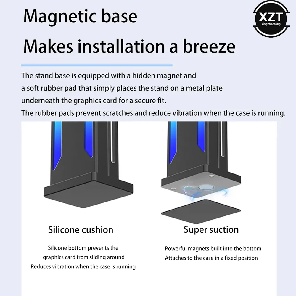 Magnetic GPU Graphics Card Bracket VGA Holder Support Jack Desktop Computer Case 5V 3PIN RGB ARGB Aura Sync Video Card Stand