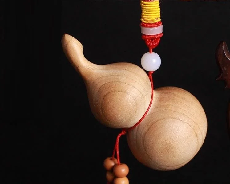 Peach Wood Gourd Pendant Solid Wood Safe Housewarming Feng Shui Pure Natural Solid Unpainted