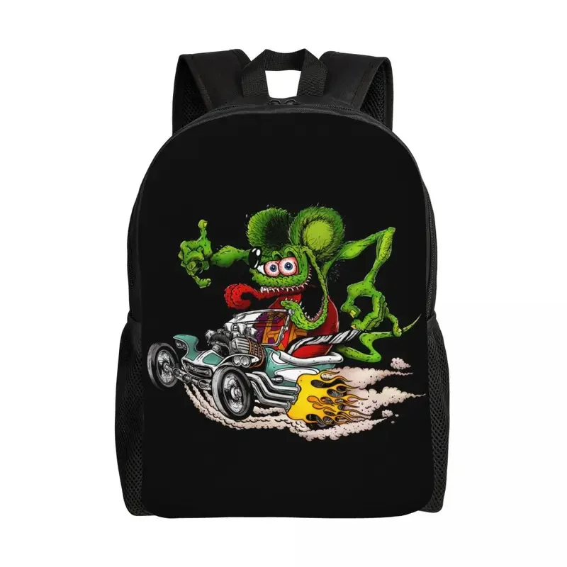 Customized Anime Cartoon Rat Fink Backpacks for Women Men School College Student Bookbag Fits 15 Inch Laptop Bags