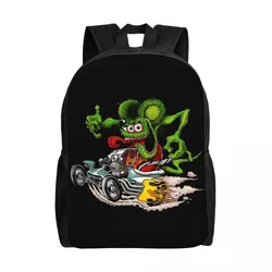 Customized Anime Cartoon Rat Fink Backpacks for Women Men School College Student Bookbag Fits 15 Inch Laptop Bags