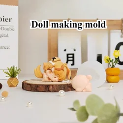 Ultralight Clay Q Version Cartoon Doll Side Lie Silicone Mold DIY Polymer Clay Animation Character Side Lie Shape Making Tool