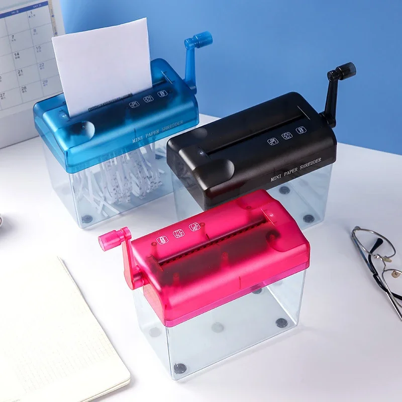 One Piece Office Manual Shredder Household Small Mini Paper Shredder Tool Hand Cranked A6 File Shredder