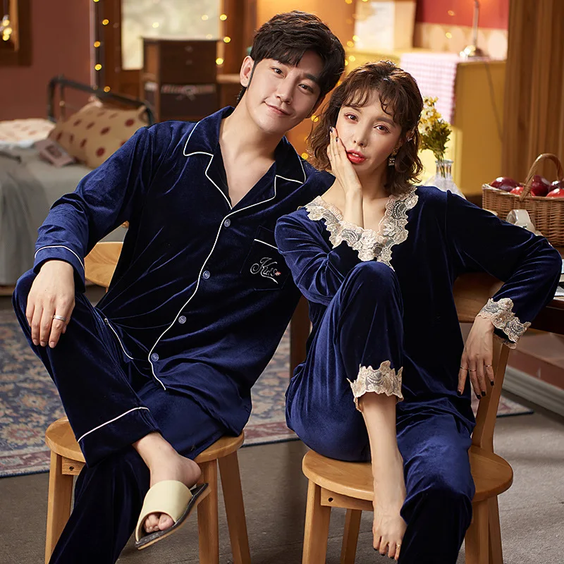 

Velvet Long Sleeve Pants Set Women Men Gold Velour Clothing Homewear Autumn Comfortable Soft Simple Casual Breathable Pajama