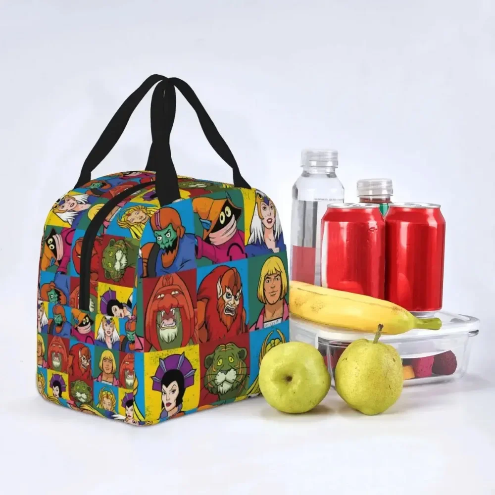 انه رجل والأصدقاء معزول حقيبة الغداء حقيبة للحفاظ على البرودة حاوية الغداء سادة الكون الهيكل العظمي همان 80s الكرتون حمل صندوق