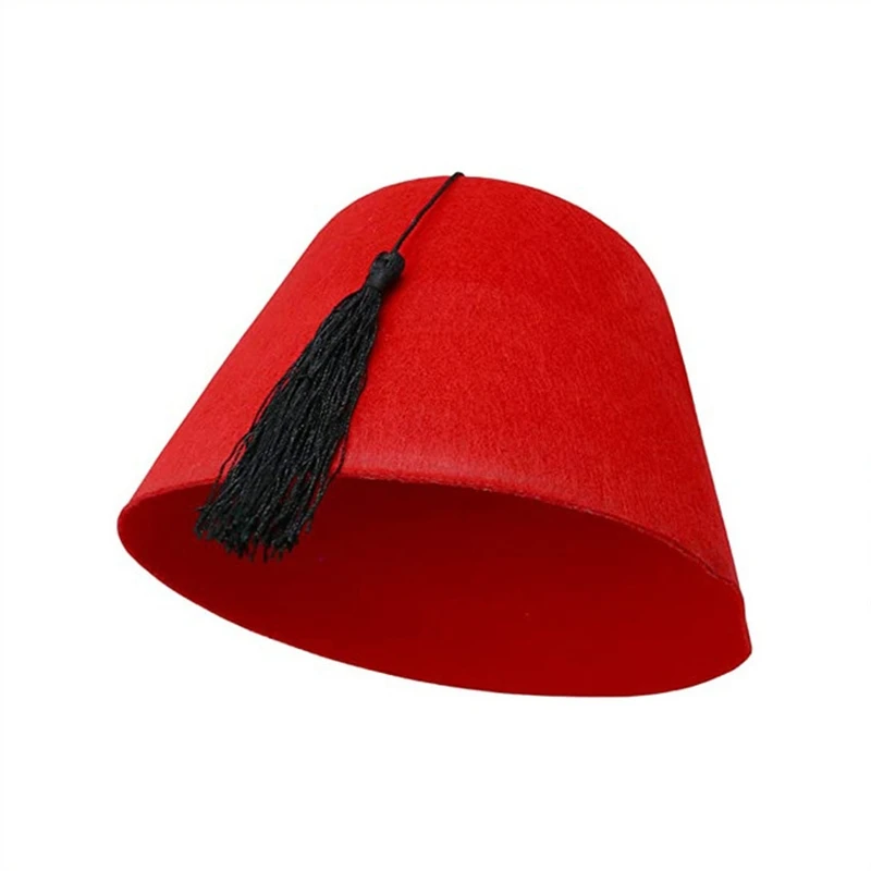 Fez-Sombrero turco marroquí para hombres, gorros musulmanes para hombres, Fedoras, parte superior plana, oración Kufi, Hijab islámico, turbante de Arabia Saudita, envío gratis