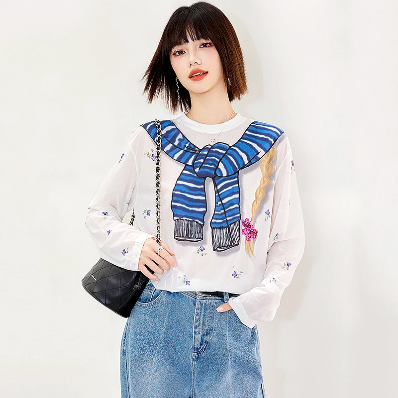 

Autumn Women's T Shirt Print Long Sleeve 3d T-Shirts Fashion Streetwear Crew Neck Pullover Female Loose Women Clothing SL244