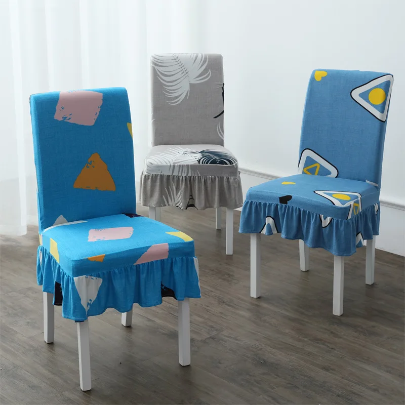Spandex Chair Cover Wear-Resistant Heat-Resistant Insulated Skirted Elastic Chair Cover Integrated Backrest Home Chair Protector